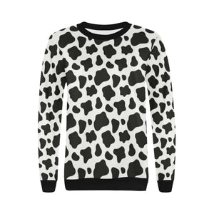 Cow skin pattern Women's Crew Neck Sweatshirt