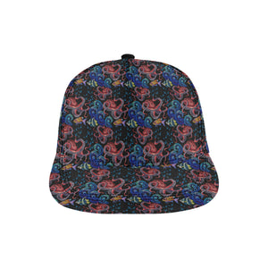 Octopus sea wave tropical fishe pattern All Over Print Snapback Cap