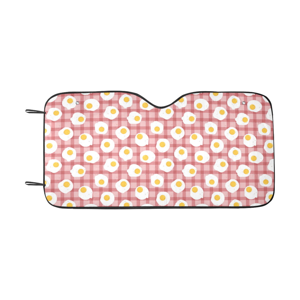 Fried Eggs Pattern Print Design 03 Car Sun Shade
