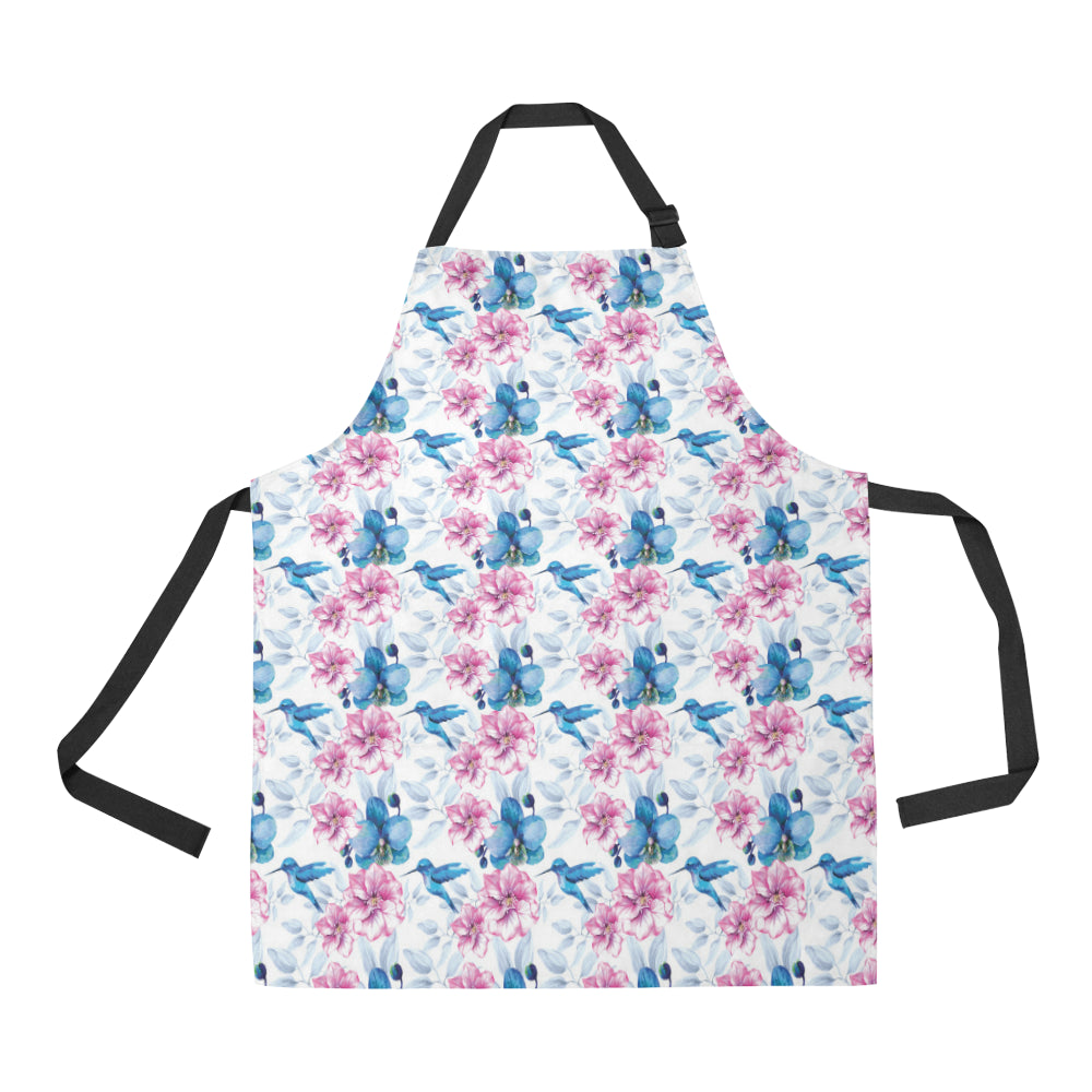 Hummingbird Pattern Print Design 02 All Over Print Adjustable Apron