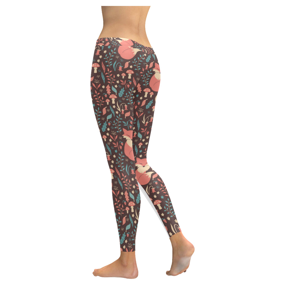 fox leaves mushroom pattern Women's Legging Fulfilled In US