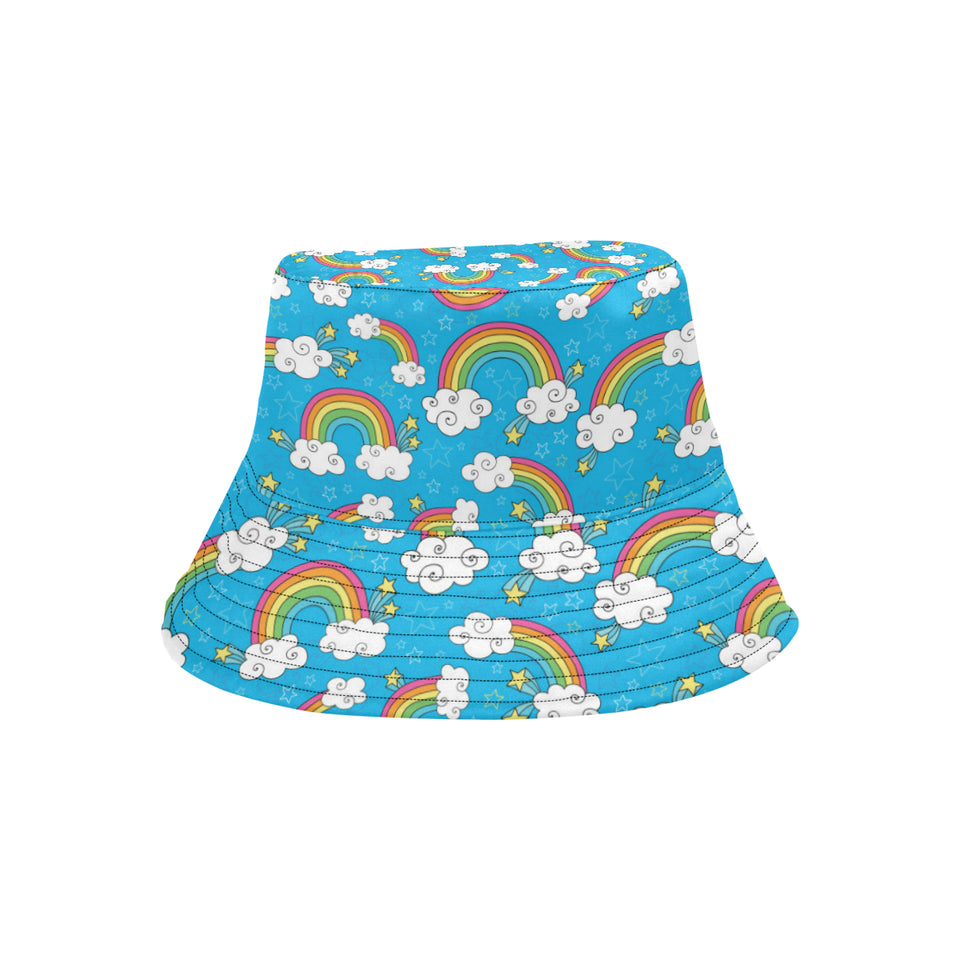 Rainbows Sky Clouds Pattern Unisex Bucket Hat