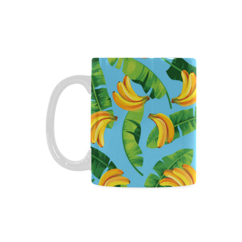 banana leaves banana design pattern Classical White Mug (Fulfilled In US)