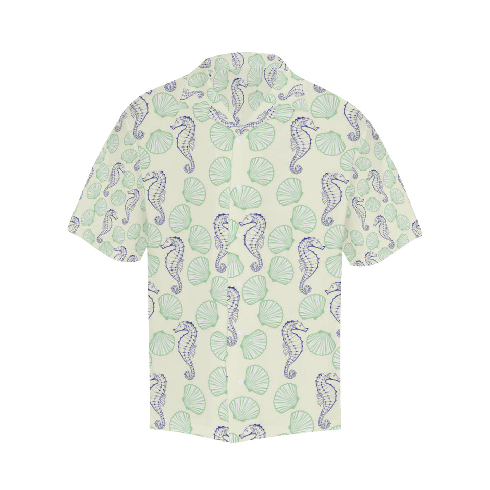 Seahorse shell pattern Men's All Over Print Hawaiian Shirt