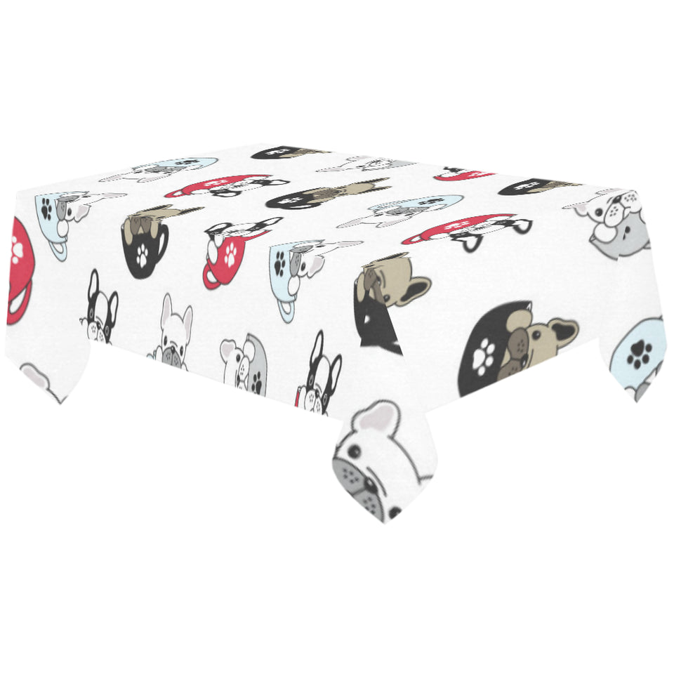 French bulldog cup paw pattern Tablecloth