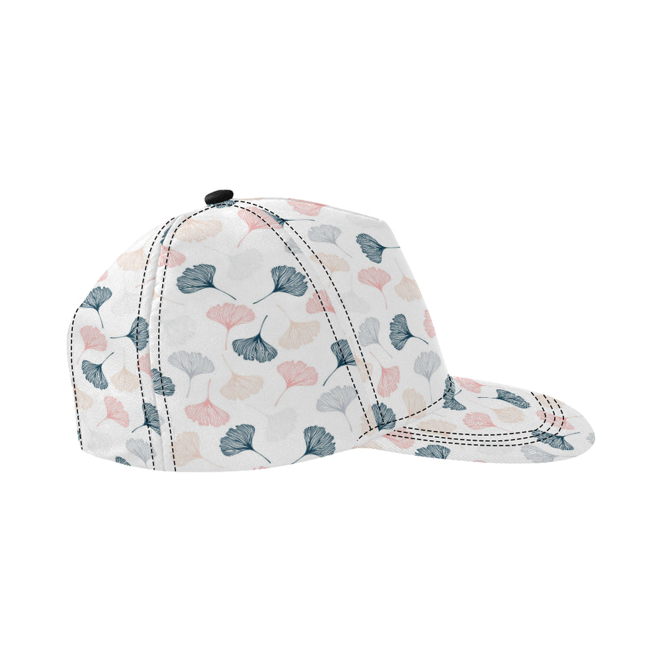 Black Gray Cream coral ginkgo leaves pattern All Over Print Snapback Cap