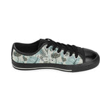 Dragonfly Butterfly Plants insect flower vintage s Men's Low Top Canvas Shoes Black