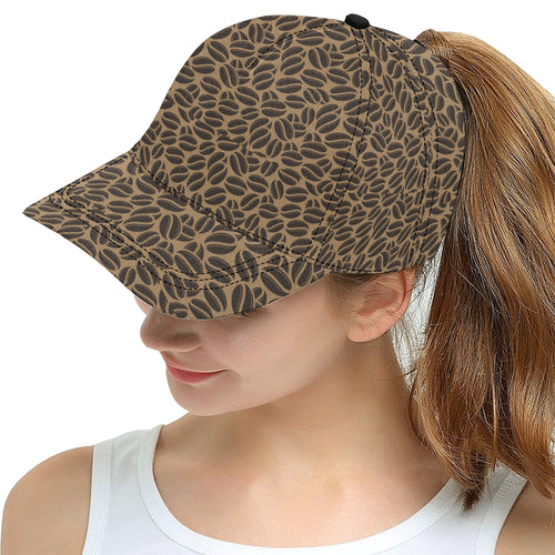 Coffee bean on brown background All Over Print Snapback Cap