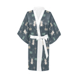 windmill tree pattern Women's Short Kimono Robe