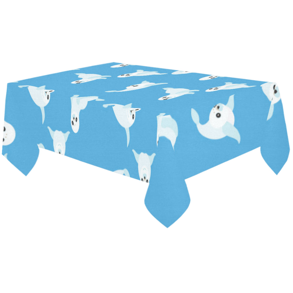 Cute sea lion seal pattern background Tablecloth