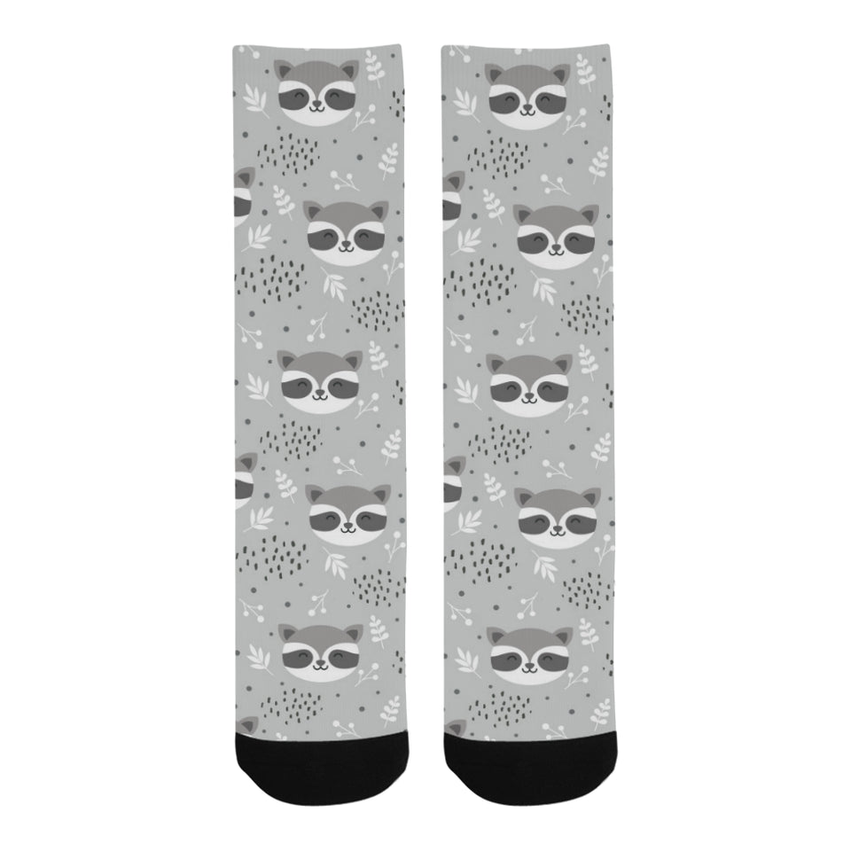 Cute raccoons leaves dot Crew Socks