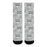 Cute raccoons leaves dot Crew Socks