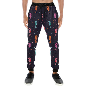 Watercolor colorful seahorse pattern Unisex Casual Sweatpants