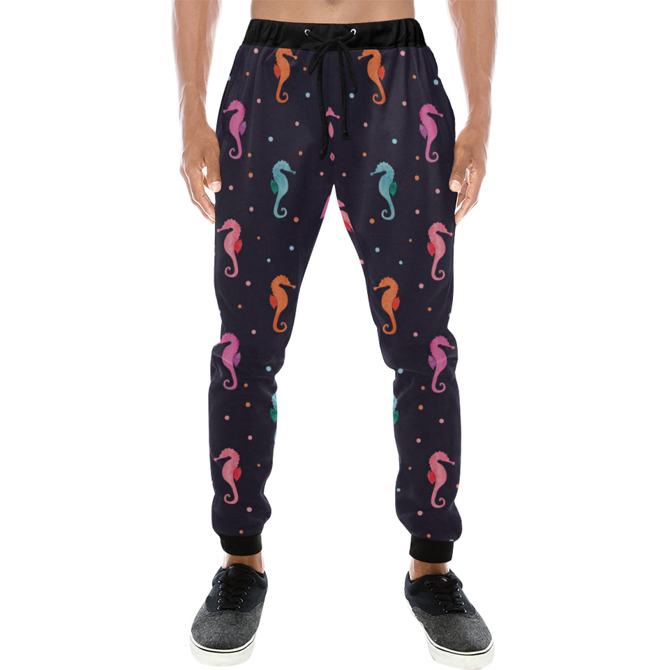 Watercolor colorful seahorse pattern Unisex Casual Sweatpants