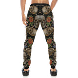 Skull rose humming bird flower pattern Unisex Casual Sweatpants
