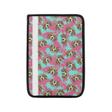 Beagle muzzles turquoise paint splashes pink patte Car Seat Belt Cover