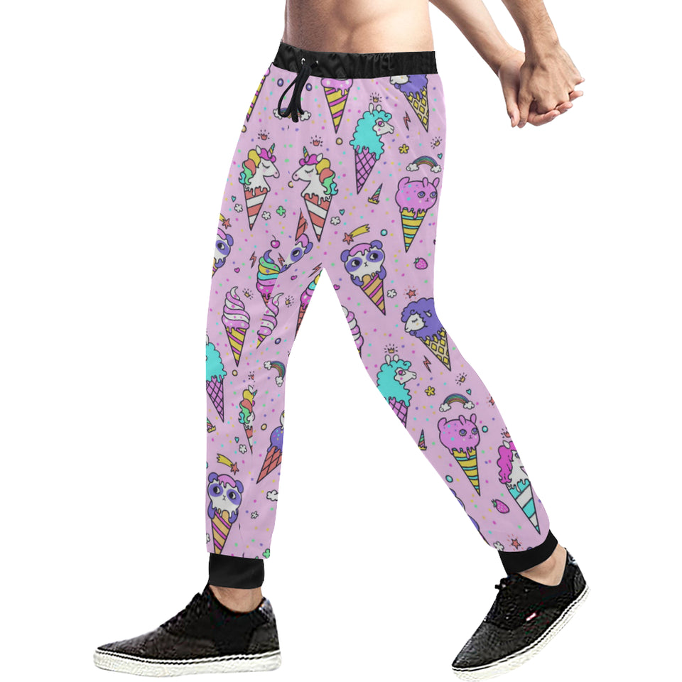 Cute ice cream cone animal pattern Unisex Casual Sweatpants