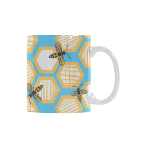 Bee honeycomb pattern Classical White Mug (Fulfilled In US)