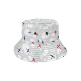 Airplane cloud grey background Unisex Bucket Hat