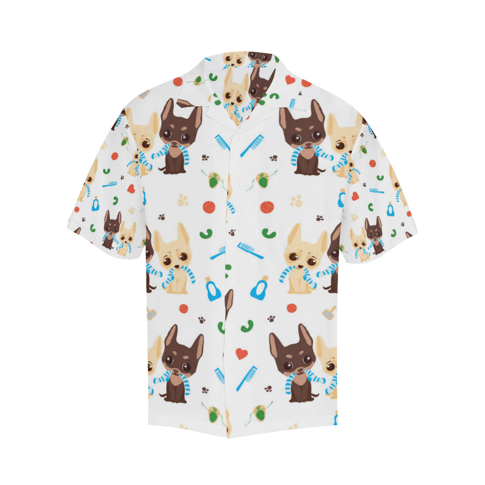 Cute Chihuahua dog pattern Men's All Over Print Hawaiian Shirt