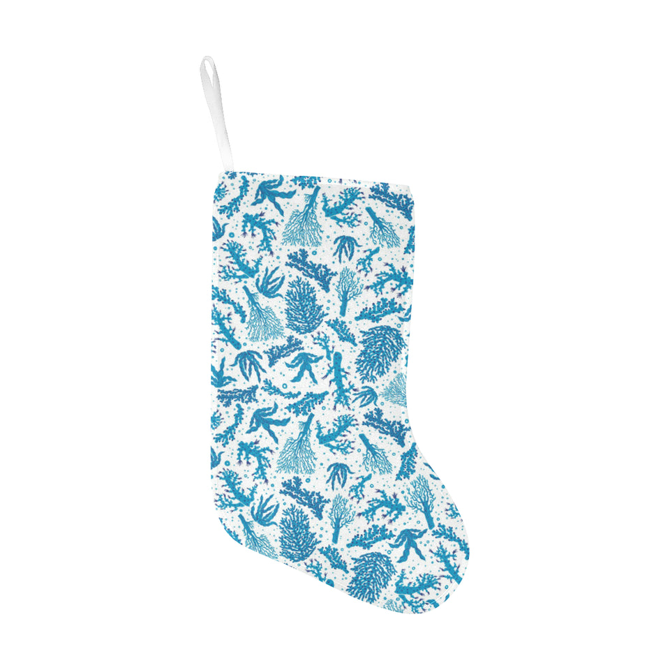Coral Reef Pattern Print Design 01 Christmas Stocking