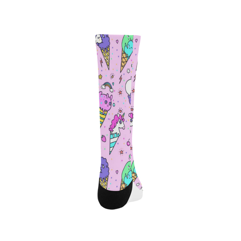 Cute ice cream cone animal pattern Crew Socks