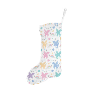colorful unicorn rainbow heart pattern Christmas Stocking