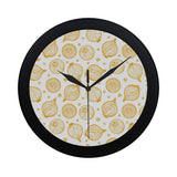 hand drawn onion pattern Elegant Black Wall Clock