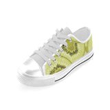 Sliced kiwi pattern Men's Low Top Canvas Shoes White