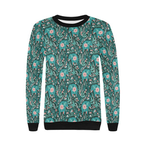 Elephants jungle pattern Women's Crew Neck Sweatshirt