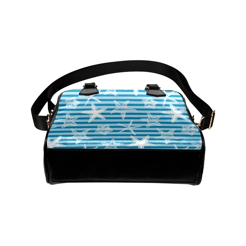 Starfish blue blackground Shoulder Handbag