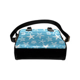 Starfish blue blackground Shoulder Handbag