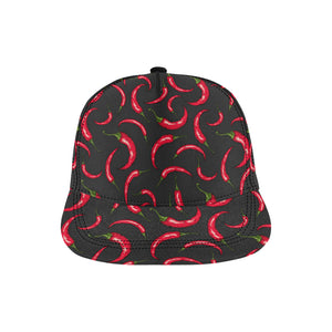 Chili peppers pattern black background All Over Print Snapback Cap