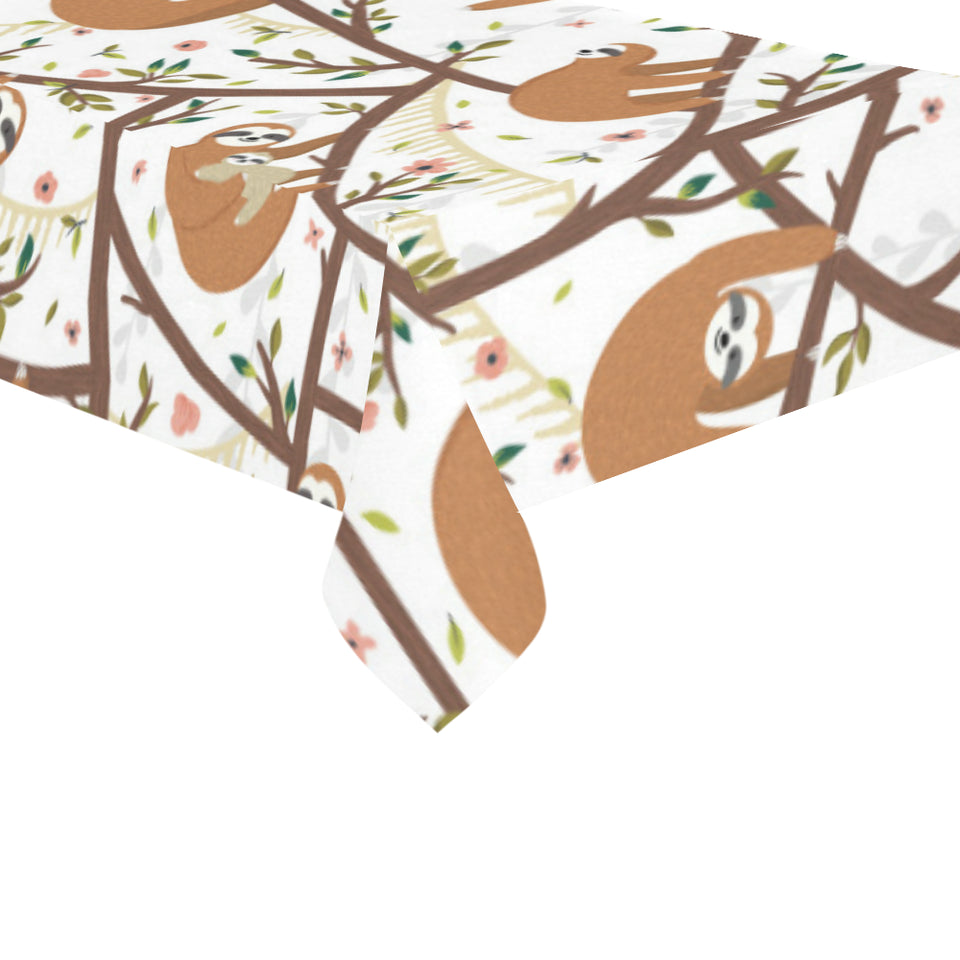 Sloths hanging on the tree pattern Tablecloth