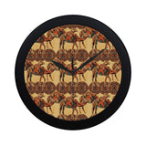 Camel polynesian tribal design pattern Elegant Black Wall Clock