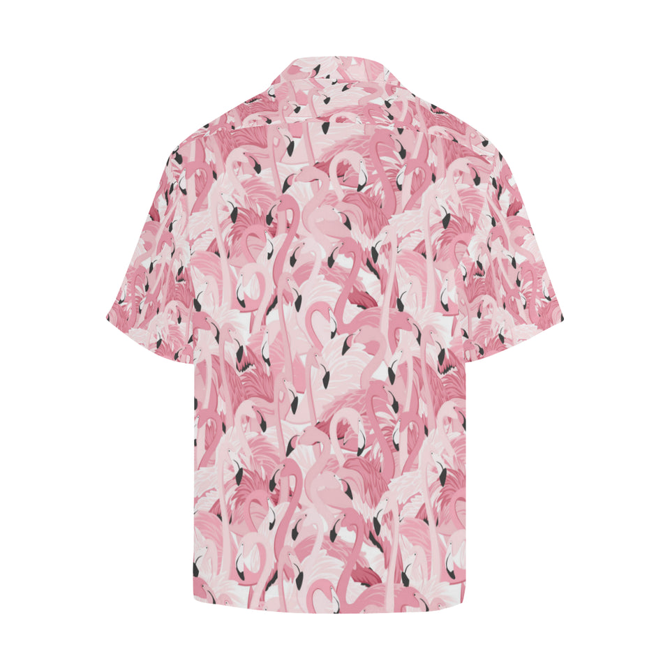 Pink flamingos pattern background Men's All Over Print Hawaiian Shirt