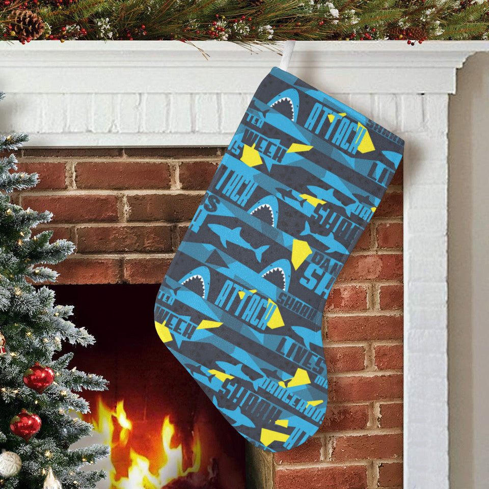 Shark dangerous Christmas Stocking
