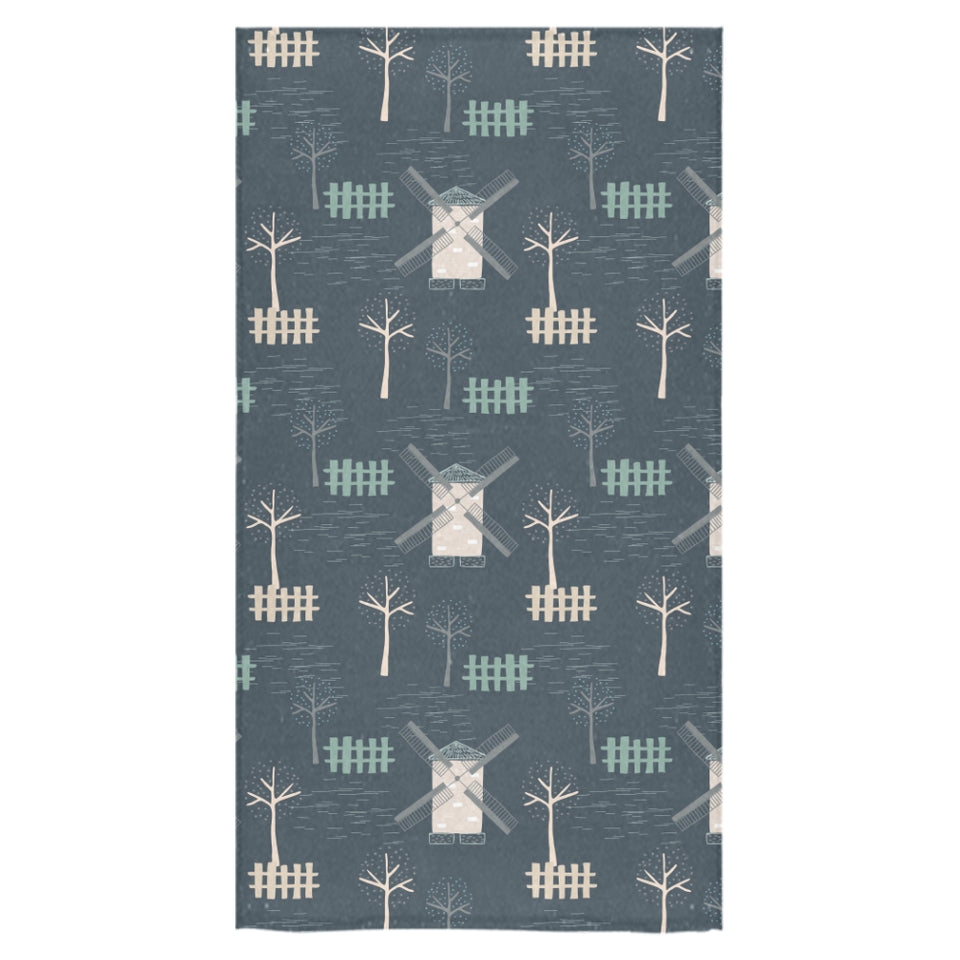 windmill tree pattern Bath Towel