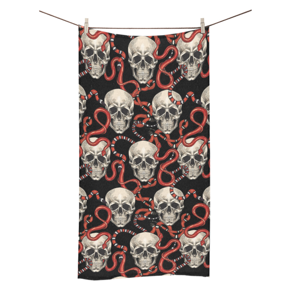 Red snake skull pattern Bath Towel