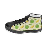 Durian pattern Women's High Top Canvas Shoes Black