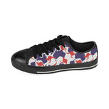 Kangaroo Australian pattern Men's Low Top Canvas Shoes Black
