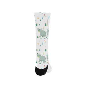 Cute Rhino pattern Crew Socks