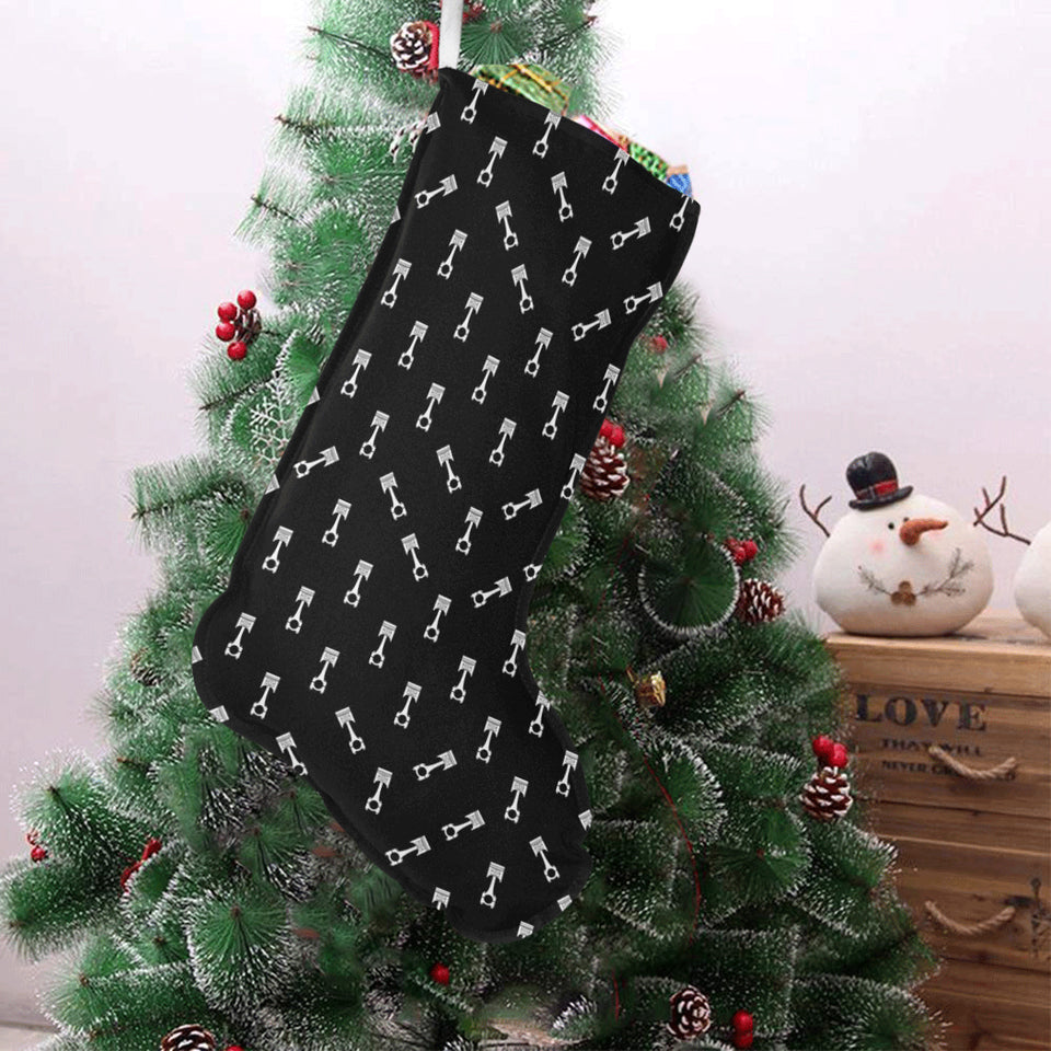 Engine Piston Black Theme Pattern Print Design 03 Christmas Stocking