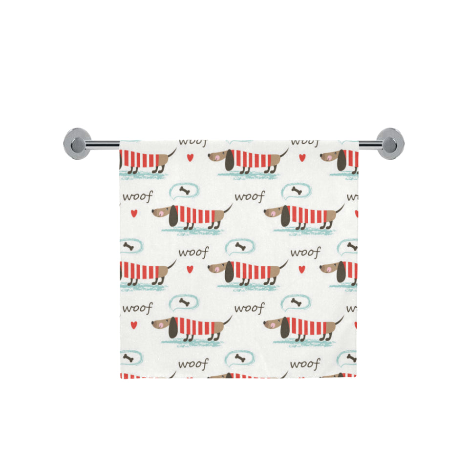 Cute dachshund bone pattern Bath Towel