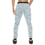 Dolphin blue striped background Unisex Casual Sweatpants