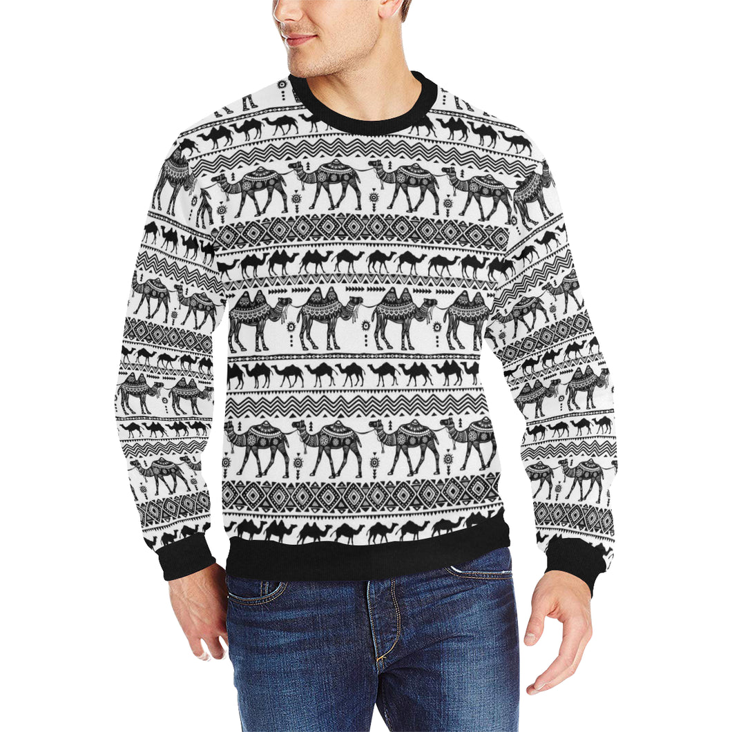 Camel polynesian tribal pattern Men's Crew Neck Sweatshirt