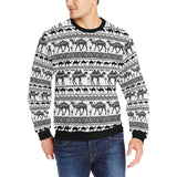Camel polynesian tribal pattern Men's Crew Neck Sweatshirt