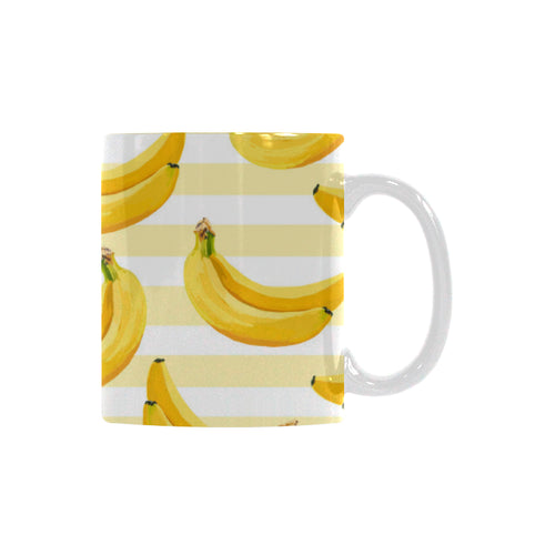 Banana pattern blackground Classical White Mug (Fulfilled In US)