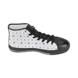 Anchor rudder nautical design pattern Women's High Top Canvas Canvas Shoes Black