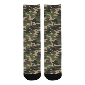 Dark Green camouflage pattern Crew Socks